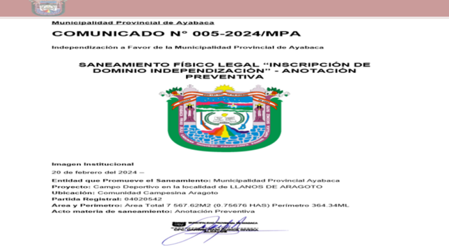 COMUNICADO 05