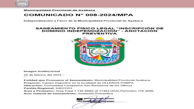 COMUNICADO 08