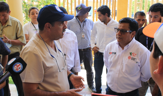 El director ejecutivo del nosocomio recibió a las autoridades, dirigiéndose luego al espacio donde el consorcio a cargo viene trabajando.