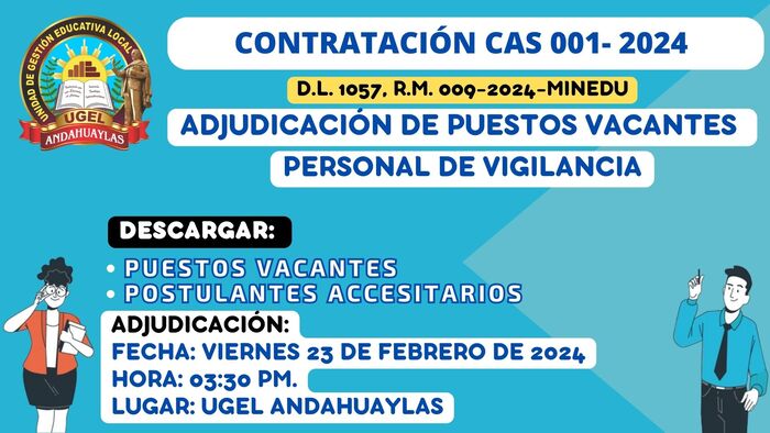 Puestos vacantes Personal de vigilancia