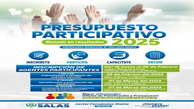 𝗖𝗢𝗡𝗩𝗢𝗖𝗔𝗧𝗢𝗥𝗜𝗔 𝗣Ú𝗕𝗟𝗜𝗖𝗔 𝗔𝗟 𝗣𝗥𝗢𝗖𝗘𝗦𝗢 𝗗𝗘𝗟 𝗣𝗥𝗘𝗦𝗨𝗣𝗨𝗘𝗦𝗧𝗢 𝗣𝗔𝗥𝗧𝗜𝗖𝗜𝗣𝗔𝗧𝗜𝗩𝗢 𝗕𝗔𝗦𝗔𝗗𝗢 𝗘𝗡 𝗥𝗘𝗦𝗨𝗟𝗧𝗔𝗗𝗢𝗦 𝗣𝗔𝗥𝗔 𝗘𝗟 𝗔Ñ𝗢 𝗙𝗜𝗦𝗖𝗔𝗟 𝟮𝟬𝟮𝟱 𝗘𝗟 𝗗𝗜𝗦𝗧𝗥𝗜𝗧𝗢 𝗗𝗘 𝗦𝗔𝗟𝗔𝗦 – 𝗚𝗨𝗔𝗗𝗔𝗟𝗨𝗣𝗘