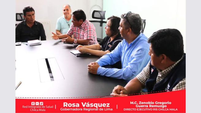RIS Chilca Mala se reúne con Alcalde de Chilca y Minsa en las instalaciones del palacio municipal.
