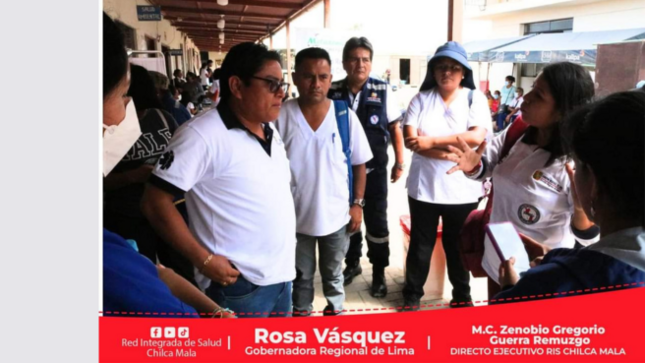  Director Ejecutivo de la RIS Chilca Mala realiza las coordinaciones con brigadistas de salud.