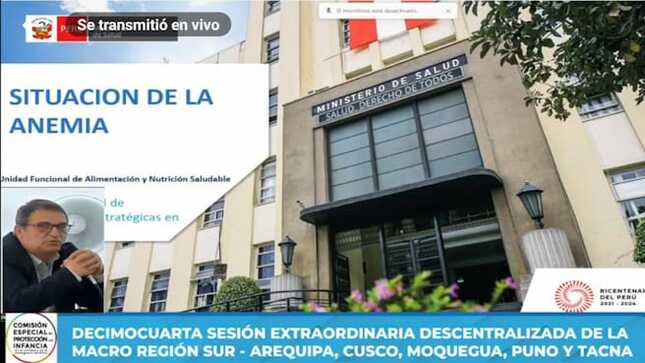 Minsa participó en sesión extraordinaria de la Comisión Especial Multipartidaria de Protección a la Infancia en la Macrorregión sur-Arequipa