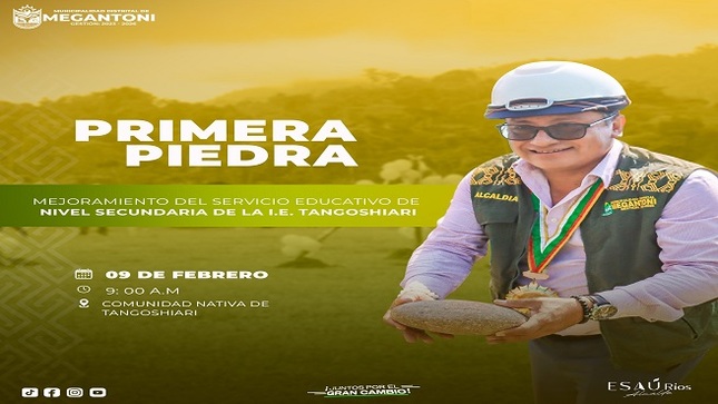 Primera piedra en CC.NN. Tangoshiari