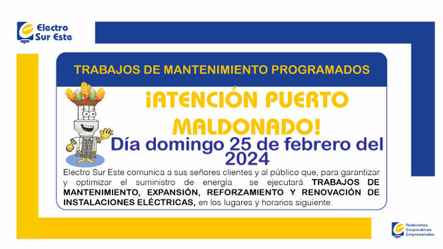 ¡ATENCIÓN PUERTO MALDONADO! CORTE PROGRAMADO
