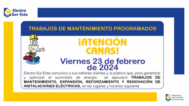 ¡ATENCIÓN CANAS! CORTE PROGRAMADO
