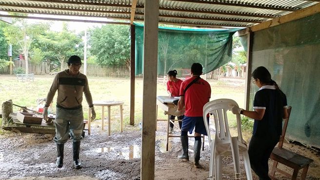 Empezó recuperación del Puesto de Salud Iñapari que fue afectado por las lluvias torrenciales e inundaciones