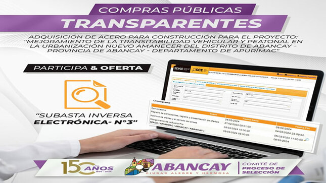 ¡Compras Públicas Transparentes! Calendario De Procedimiento De Selección De Proveedores – Subasta Inversa Electrónica N°3.