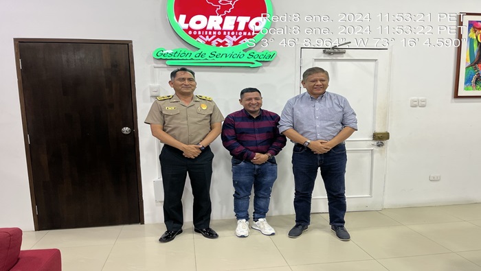 Alcalde de la Provincia, Gobernador Regional y el Jefe de la Macro región Policial de Loreto