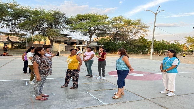 DRTPE Piura articuló reunión con programa Barrio Seguro para realizar un taller vivencial sobre trabajo infantil con las madres de familia del AA.HH. José Olaya.