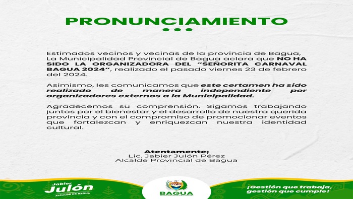 Pronunciamiento Oficial