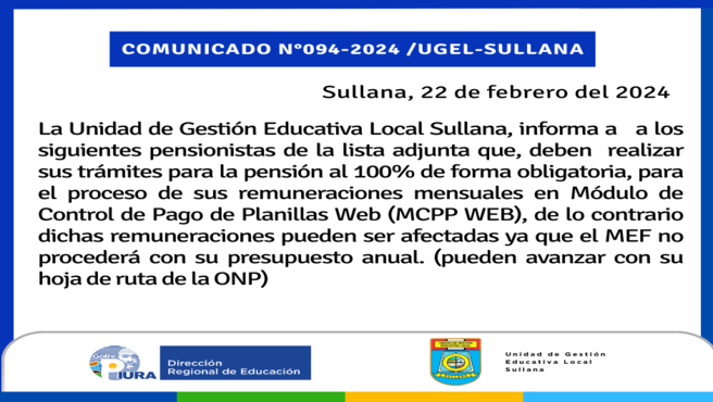 Comunicado N°94-2024