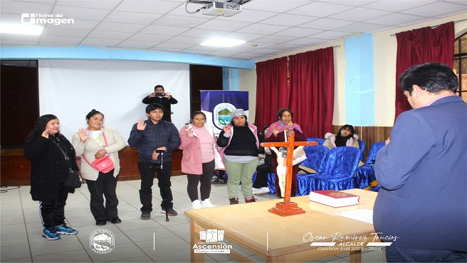 Juramentación de la nueva junta directiva de la Asociación Distrital De Personas Con Discapacidad en el Distrito de Ascensión.