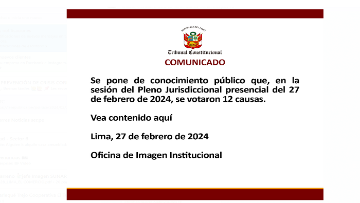 Comunicado 27 de febrero 2024