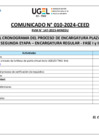 Vista preliminar de documento COMUNICADO 010-2024-CEED - MODIFICAN CRONOGRAMA ENCARGATURA DE PLAZAS DIRECTIVAS