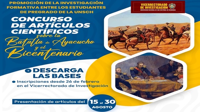 Concurso de artículos científicos sobre la batalla de Ayacucho y el bicentenario.