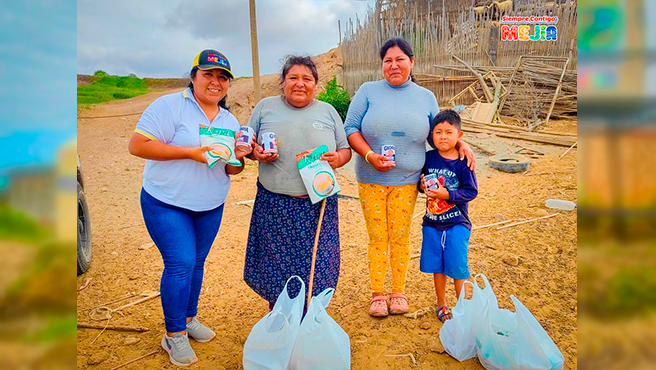 ¡Trabajando por los más necesitados! Entrega de alimentos a los integrantes del programa vaso de leche 