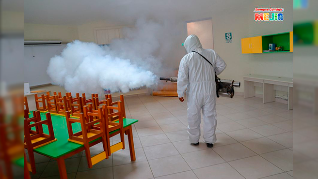 MDM desarrolla jornada de fumigación y desinfección en las instituciones educativas locales