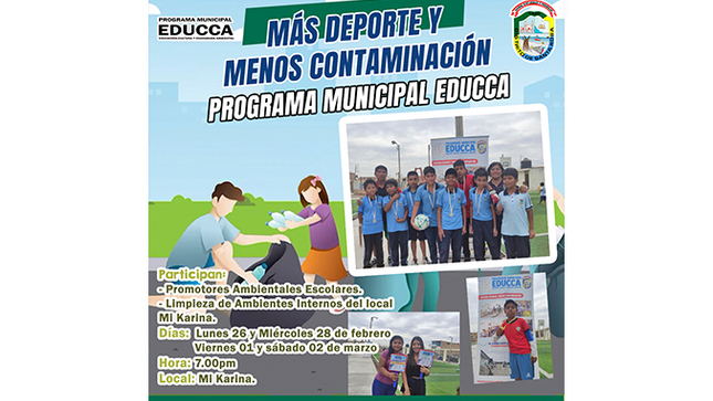 MÁS DEPORTE Y MENOS CONTAMINACIÓN🏃‍♂️♻️
PROGRAMA MUNICIPAL EDUCCA