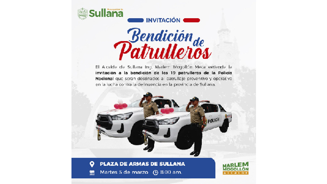 patrulleros para reforzar seguridad ciudadana