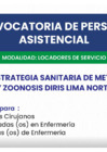 Vista preliminar de documento Convocatoria de personal asistencial para la estrategia sanitaria de metaxénicas y zoonosis DIRIS Lima Norte