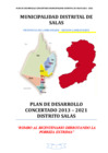 Vista preliminar de documento Plan de Desarrollo Concertado 2013 – 2021 Distrito Salas
