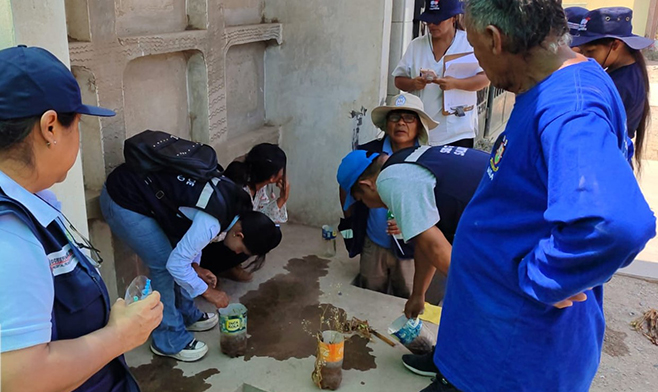Aucallama realiza jornada de capacitación e información sobre el Dengue y realiza visita de campo.