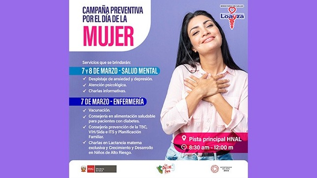 Atención integral para la mujer: hospital Arzobispo Loayza realiza campaña de salud en celebración del Día Internacional de la Mujer