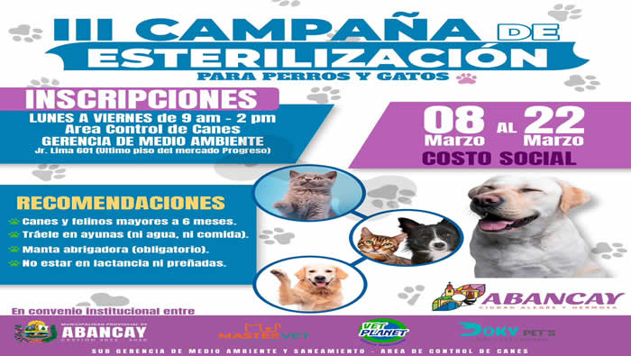 🐶🐾“III Campaña De Esterilización Para Perros Y Gatos 2024”🐾🐈