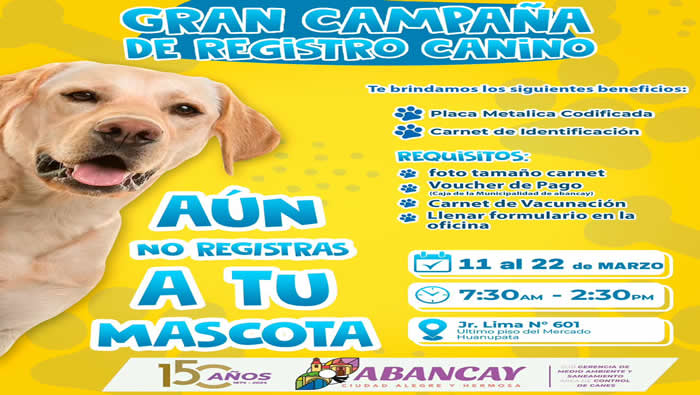 🐶gran Campaña De Registro Canino En Abancay🐶