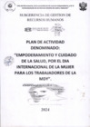 Vista preliminar de documento PLAN DE ACTIVIDAD EMPODERAMIENTO Y CUIDADO DE LA SALUD POR EL DIA INTERNACIONAL DE LA MUJER