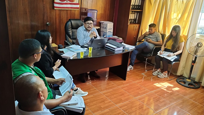 Reunión de soporte técnico para la implementación del SCI en la Municipalidad de Aucallama.