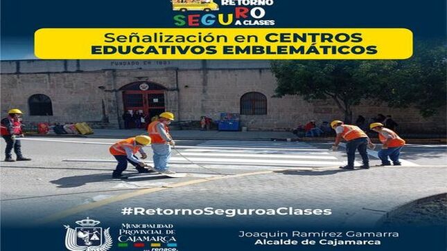 📌Seguimos trabajando para mejorar la señalización en diferentes instituciones educativas y así salvaguardar la integridad de todos los escolares en diferentes instituciones de Cajamarca. 
