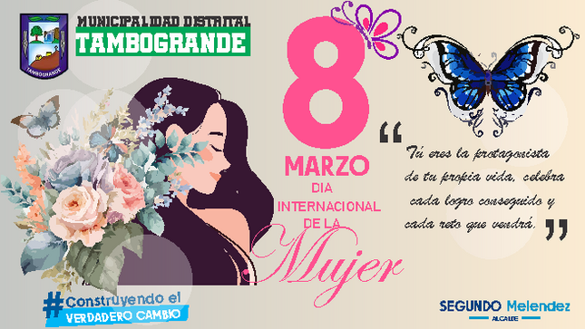 A través de la Gerencia de Desarrollo Social y la Instancia Distrital de Concertación para la erradicación de la violencia contra las mujeres y los integrantes del grupo familiar, presidida por el Alcalde Segundo Meléndez Zurita, se conmemoró el día Internacional de la mujer, rindiendo homenaje a las mujeres que forman parte de las instituciones que conforman la Instancia Distrital de concertación, en reconocimiento a su lucha frontal contra la violencia. 
Esta actividad inició desde tempranas horas con el recorrido de la banda de músicos que daba inicio a tan significativa fecha, así como el Izamiento del Pabellón Nacional y Bandera de Tambogrande a cargo del alcalde Segundo Meléndez, acompañado de autoridades representantes de Instituciones públicas y privadas, además se hizo un minuto de silencio en conmemoración a todas las mujeres víctimas de la violencia.
En este día conmemorativo, el Burgomaestre Tambograndino reconoció y felicitó a mujeres emprendedoras y adolescentes líderes que han surgido y han sabido sobre salir pese a las adversidades; reconociendo además a la Red de Mujeres y Acompañamiento de Mujeres y la Asociación Distrital de Mujeres de Tambogrande, por su labor y lucha por erradicar la violencia contra las Mujeres.
“Como política de la actual gestión seguiremos trabajando y sumando esfuerzos para brindar protección, ayuda emocional y oportunidades; luchando de manera frontal con este gran flagelo como es la violencia, que viene haciendo mucho daño a toda nuestra nación” puntualizó la autoridad.  
La comuna hizo un agradecimiento a Montalvo Spa y CETRPRO Tambogrande, quienes contribuyeron a través de la proyección social con cortes de cabello gratuitos para todas las mujeres que se hicieron presentes.