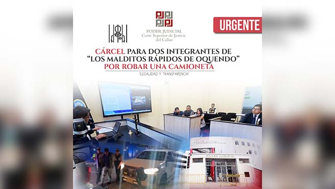 Juzgado de Flagrancia del Callao condenó a dos presuntos integrantes de “Los malditos rápido de Oquendo” por robar una camioneta