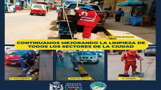 📌La gerencia de Desarrollo Ambiental, junto con la subgerencia de Gestión Integral de Residuos Sólidos, están llevando a cabo una serie de acciones para limpiar y embellecer diferentes áreas de nuestra ciudad.
👉Estas iniciativas, impulsadas por la Municipalidad Provincial de Cajamarca, tienen como principal objetivo optimizar los servicios esenciales y elevar la calidad de vida de todos los cajamarquinios. Ademas, con esto le pedimos a la población que sea consciente y evite arrojar basura en las calles. 