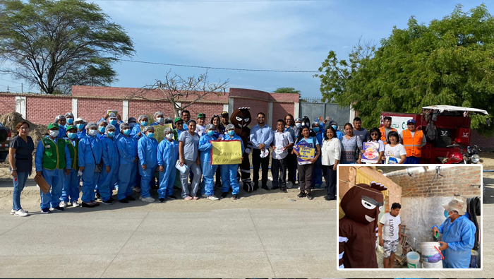 Con fin de continuar combatiendo el dengue en la región Piura, está mañana se desarrolló una campaña de recojo y eliminación de criadero de zancudos en el asentamiento humano El Indio. 