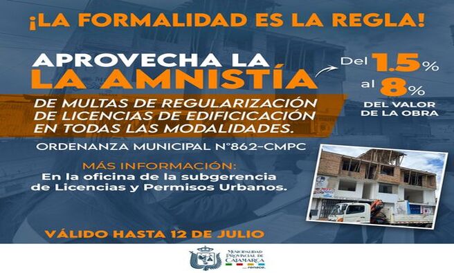 📌Tienes hasta el 12 de julio para poder aprovechar la amnistía  😁
¡La formalidad es la regla! 