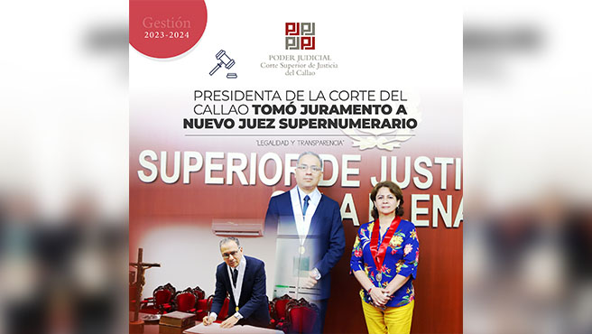 Presidenta de la Corte del Callao tomó juramento a nuevo magistrado de Juzgado de Trabajo