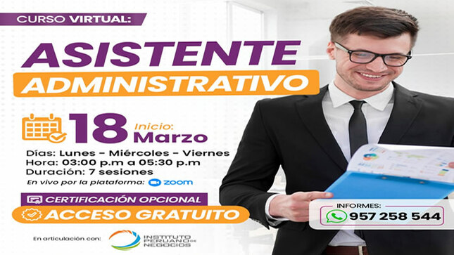 Convocatoria de becas para el curso ASISTENTE ADMINISTRATIVO