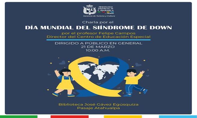 📌Este 21 de marzo, únete a nosotros en la Biblioteca José Gálvez Egúsquiza a las 10:00 a.m. para una charla especial en conmemoración del Día Mundial del Síndrome de Down.
🌟💙Vamos a aprender, compartir y celebrar la dignidad, valía y contribuciones valiosas de las personas con Síndrome de Down.
¡Te esperamos! 🙌📚