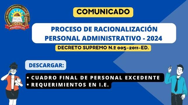 Racionalizacion personal administrativo 2024