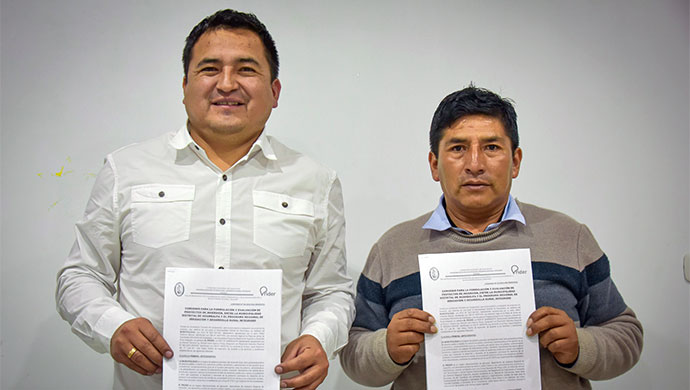 Firma de convenio para la gestión de proyectos de irrigación en el distrito de Huambalpa, perteneciente a la provincia Vilcas Huamán