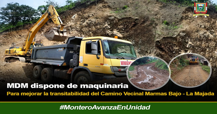 La municipalidad de Montero cuenta con maquinaria de Vivienda para realizar los trabajos de limpieza en las zonas mas afectadas por las precipitaciones pluviales. 