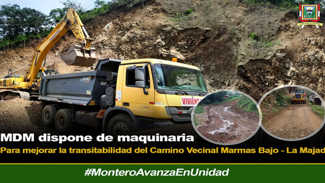 La municipalidad de Montero cuenta con maquinaria de Vivienda para realizar los trabajos de limpieza en las zonas mas afectadas por las precipitaciones pluviales. 