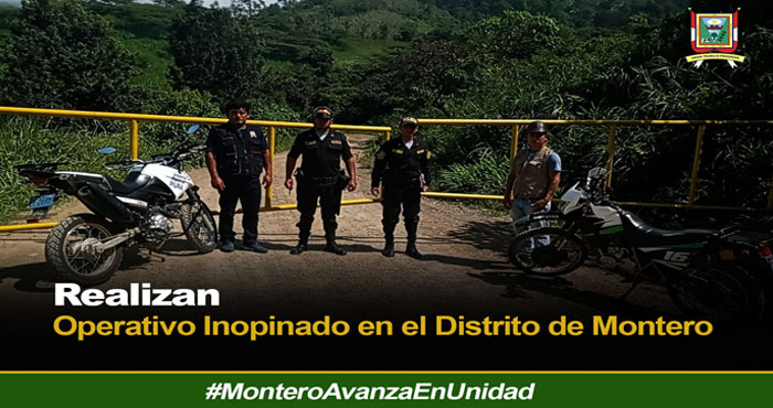 Realizan operativo para contrarrestar los índices de inseguridad en nuestro distrito de montero. 