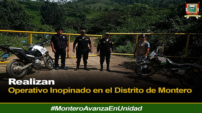 Realizan operativo para contrarrestar los índices de inseguridad en nuestro distrito de montero. 