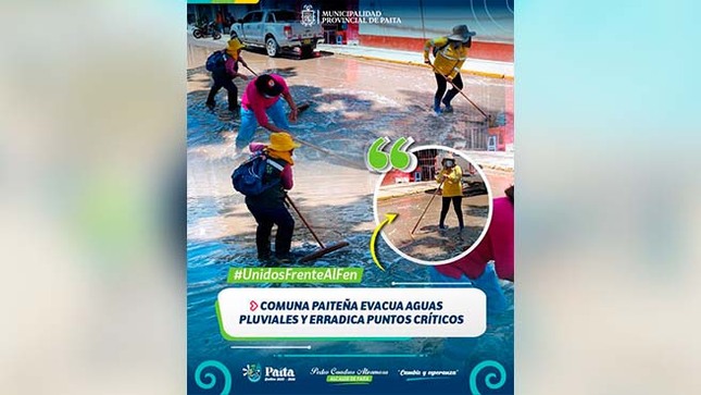 "Comuna paiteña evacua aguas pluviales y erradica puntos críticos"