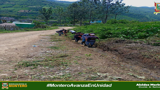 Limpieza de acequias y cuentas de la zona urbana de Montero. 